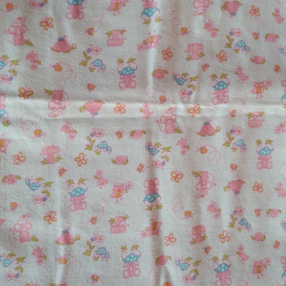 Vintage NOS New Old Stock Cotton Flannel Baby Blanket - Picture 3 of 4